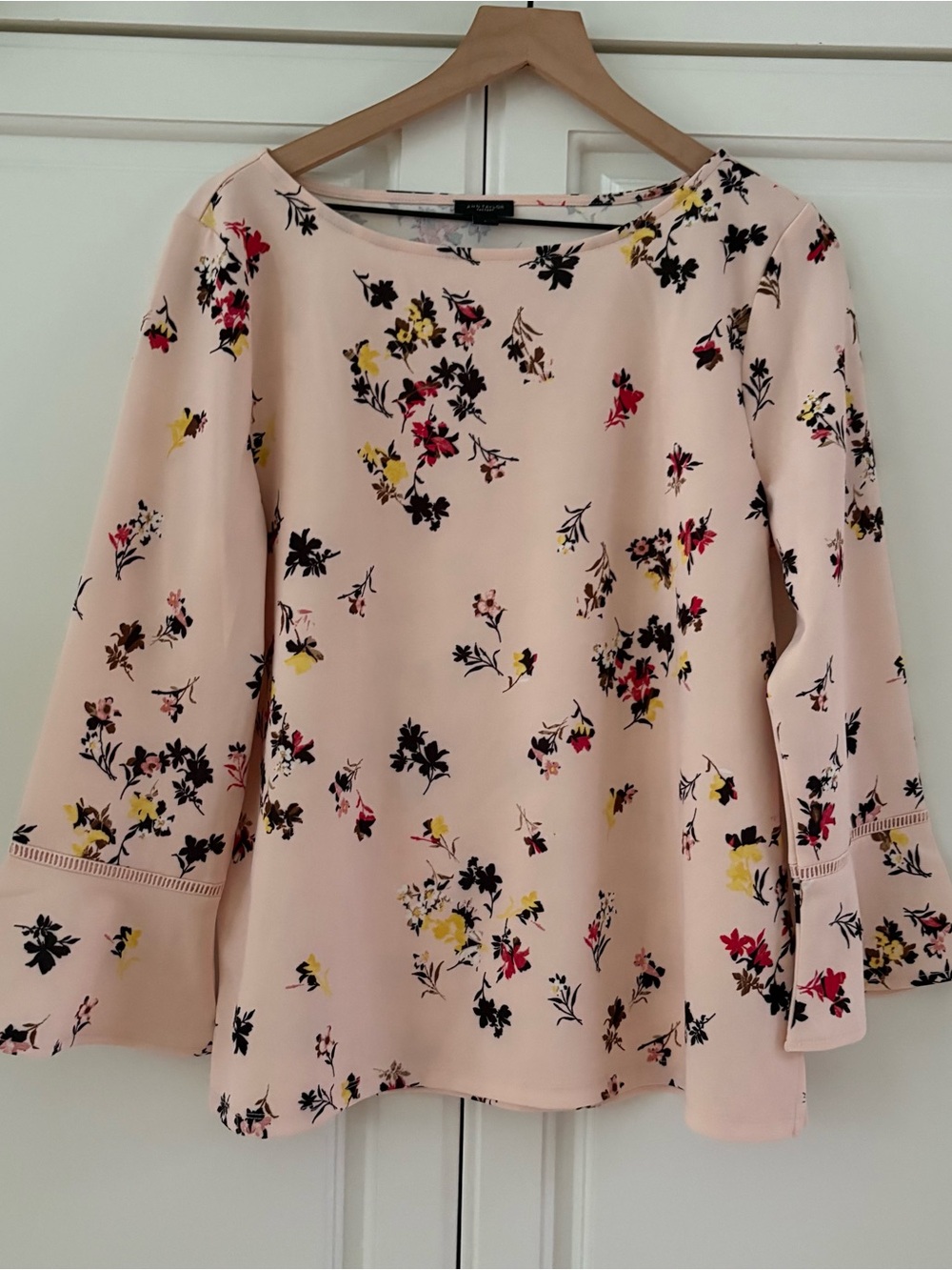 Ann Taylor Factory Large Floral Bell Sleeve Shirt